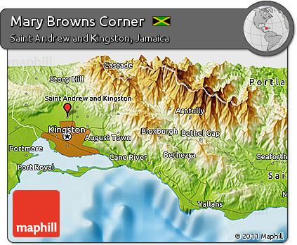 Physical 3D Map of Mary Browns Corner