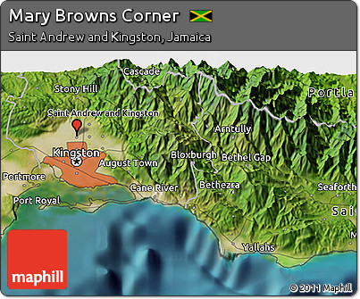 Satellite 3D Map of Mary Browns Corner