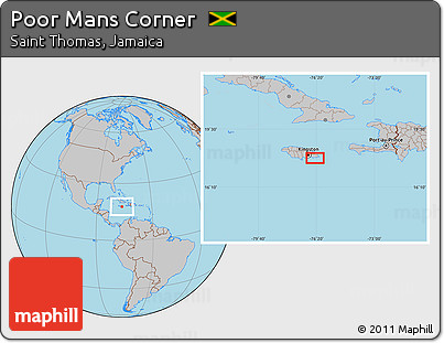 Gray Location Map of Poor Mans Corner