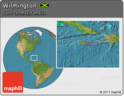 Satellite Location Map of Wilmington
