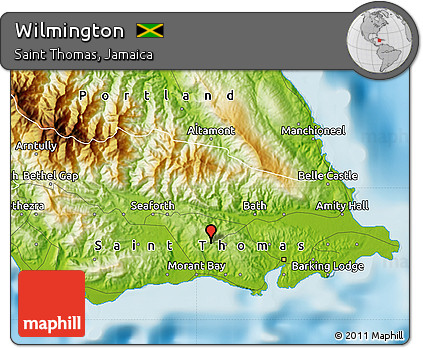 Physical Map of Wilmington