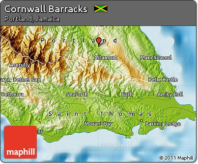 Physical Map of Cornwall Barracks