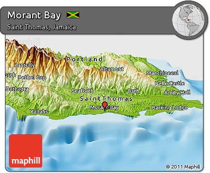 Morant Bay Jamaica Map Free Physical Panoramic Map Of Morant Bay