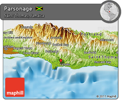 Physical Panoramic Map of Parsonage
