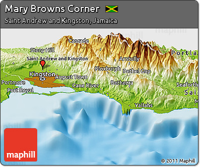 Physical Panoramic Map of Mary Browns Corner
