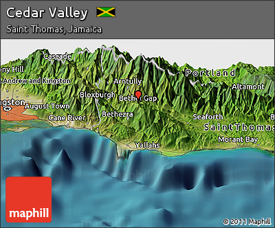 Satellite Panoramic Map of Cedar Valley