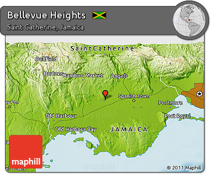 Physical 3D Map of Bellevue Heights