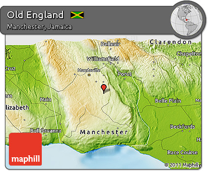 Physical 3D Map of Old England