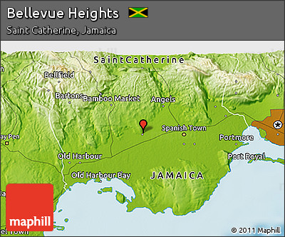 Physical 3D Map of Bellevue Heights