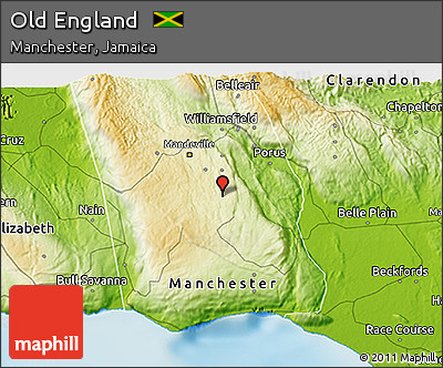 Physical 3D Map of Old England