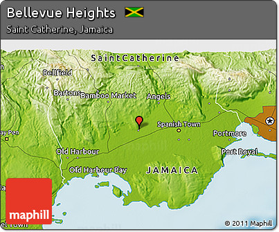 Physical 3D Map of Bellevue Heights