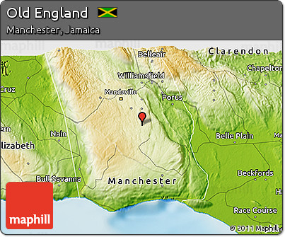 Physical 3D Map of Old England