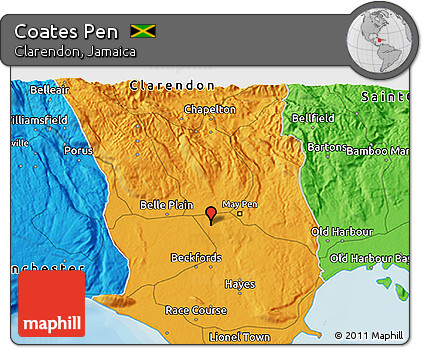 Political 3D Map of Coates Pen