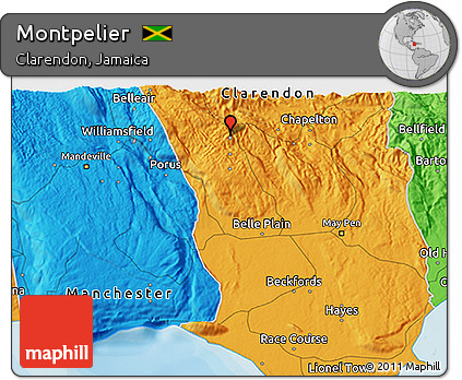 Political 3D Map of Montpelier