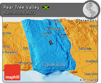 Political 3D Map of Pear Tree Valley