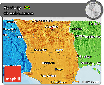 Political 3D Map of Rectory