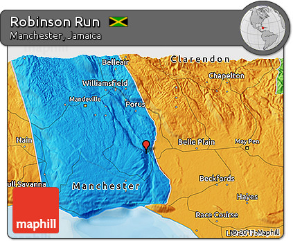 Political 3D Map of Robinson Run