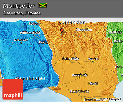 Political 3D Map of Montpelier
