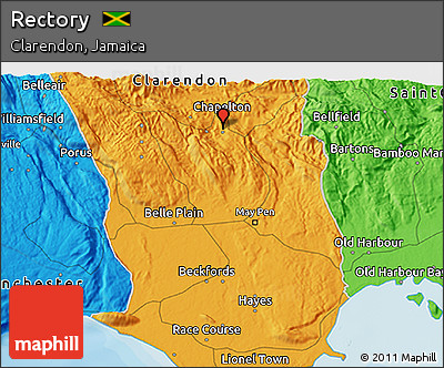 Political 3D Map of Rectory