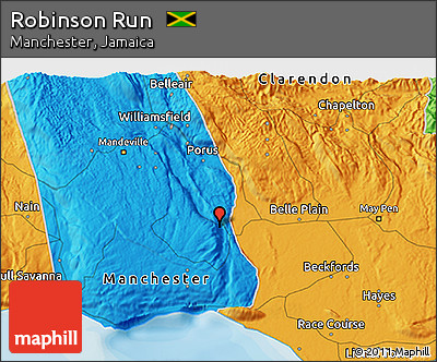 Political 3D Map of Robinson Run