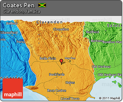Political 3D Map of Coates Pen