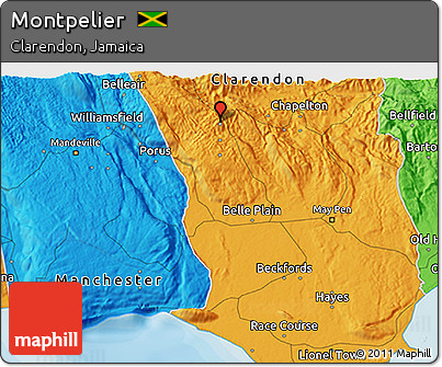 Political 3D Map of Montpelier