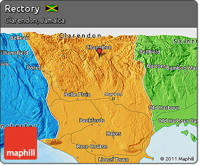 Political 3D Map of Rectory