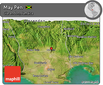 May Pen Jamaica Map Free Satellite 3D Map Of May Pen