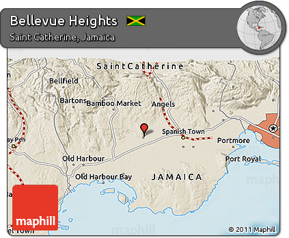 Shaded Relief 3D Map of Bellevue Heights