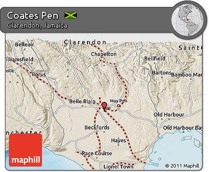 Shaded Relief 3D Map of Coates Pen