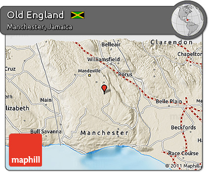 Shaded Relief 3D Map of Old England