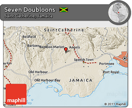 Shaded Relief 3D Map of Seven Doubloons