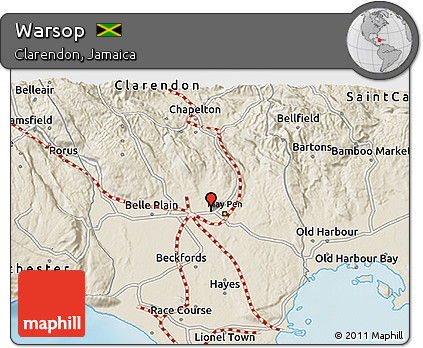 Shaded Relief 3D Map of Warsop