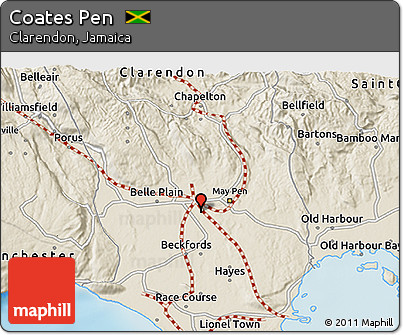 Shaded Relief 3D Map of Coates Pen