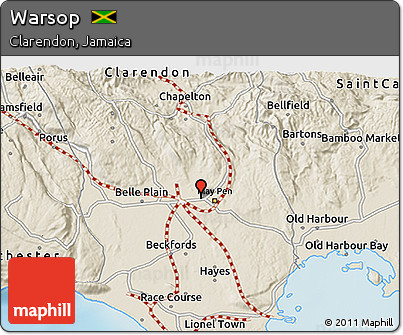 Shaded Relief 3D Map of Warsop
