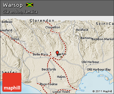 Shaded Relief 3D Map of Warsop