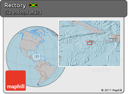 Gray Location Map of Rectory, hill shading