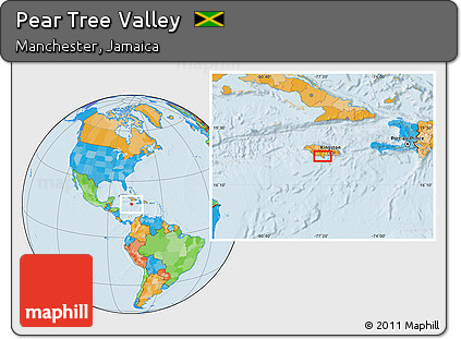 Political Location Map of Pear Tree Valley