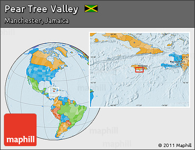 Political Location Map of Pear Tree Valley