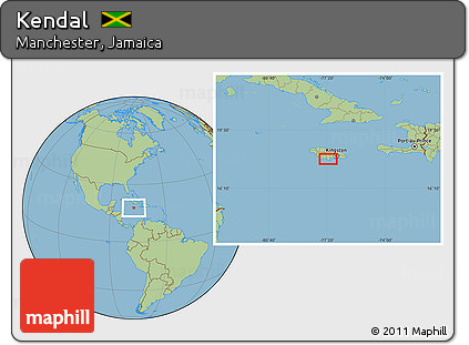 Savanna Style Location Map of Kendal