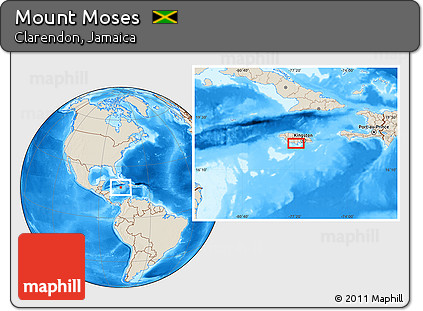 Shaded Relief Location Map of Mount Moses