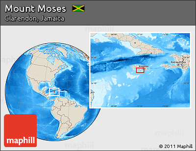 Shaded Relief Location Map of Mount Moses