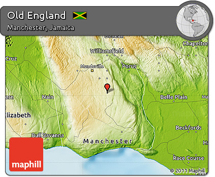 Physical Map of Old England