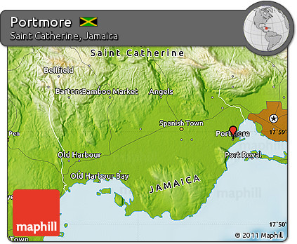 Physical Map of Portmore