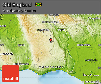 Physical Map of Old England