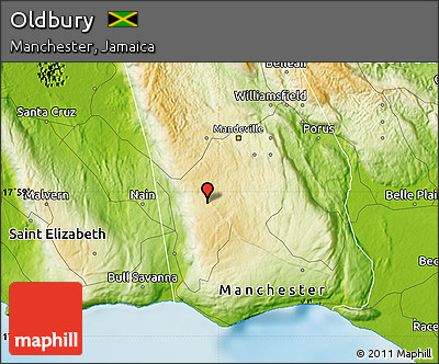 Physical Map of Oldbury