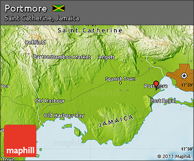 Physical Map of Portmore