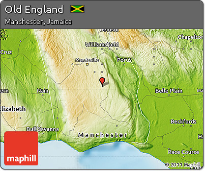 Physical Map of Old England