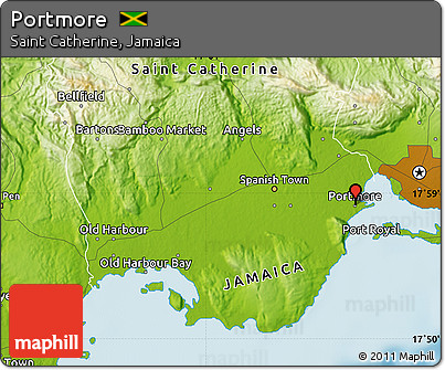 Physical Map of Portmore