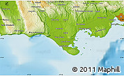 Physical Map of the area around 17° 50' 55" N, 77° 16' 30" W